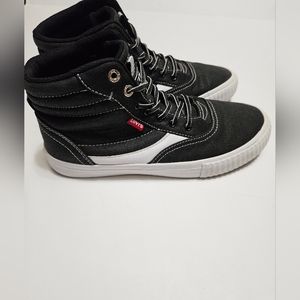 Levi's Youth Boys Black & White High Top Sneakers Size 6 #S-79